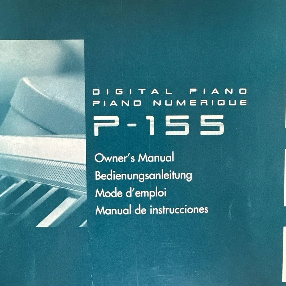 Yamaha P-155 Digital Piano Owner's Manual Guide Book